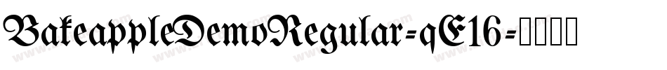 BakeappleDemoRegular-qE16字体转换