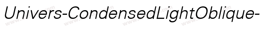Univers-CondensedLightOblique字体转换