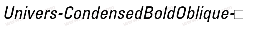 Univers-CondensedBoldOblique字体转换