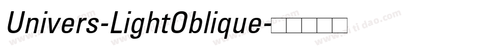 Univers-LightOblique字体转换