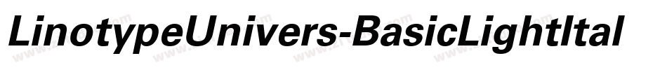LinotypeUnivers-BasicLightItalic字体转换