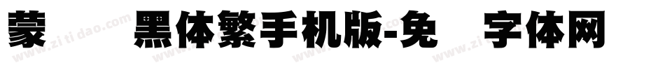 蒙纳标黑体繁手机版字体转换