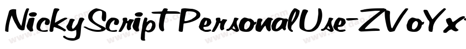 NickyScriptPersonalUse-ZVoYx字体转换