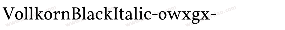 VollkornBlackItalic-owxgx字体转换
