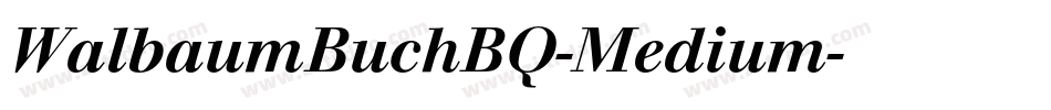 WalbaumBuchBQ-Medium字体转换