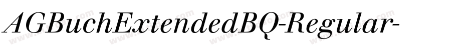 AGBuchExtendedBQ-Regular字体转换