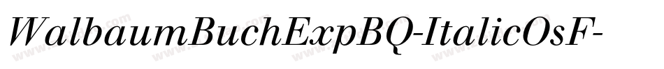 WalbaumBuchExpBQ-ItalicOsF字体转换