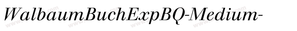 WalbaumBuchExpBQ-Medium字体转换