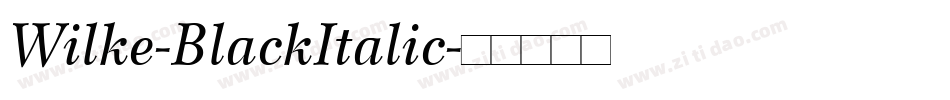 Wilke-BlackItalic字体转换