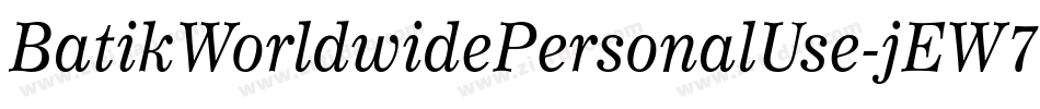 BatikWorldwidePersonalUse-jEW7R字体转换