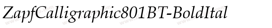 ZapfCalligraphic801BT-BoldItal字体转换