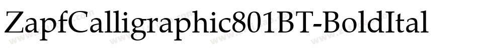 ZapfCalligraphic801BT-BoldItal字体转换