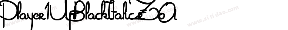 Player1UpBlackItalic-rZoA字体转换