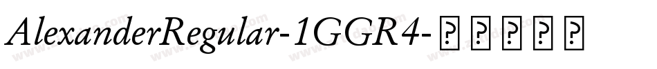 AlexanderRegular-1GGR4字体转换
