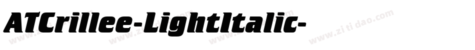 ATCrillee-LightItalic字体转换