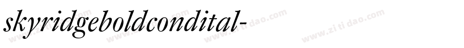 skyridgeboldcondital字体转换