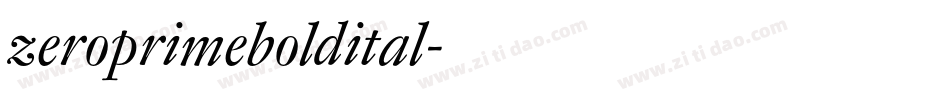 zeroprimeboldital字体转换