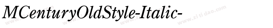MCenturyOldStyle-Italic字体转换