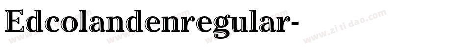 Edcolandenregular字体转换