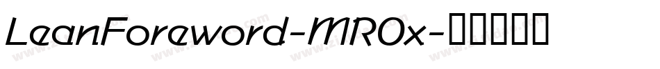 LeanForeword-MR0x字体转换