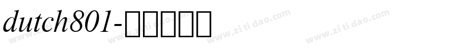 dutch801字体转换