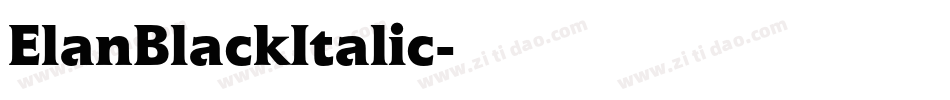 ElanBlackItalic字体转换