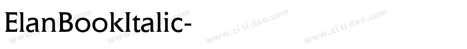 ElanBookItalic字体转换