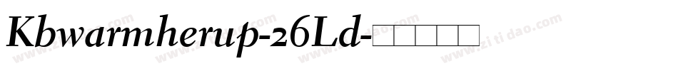 Kbwarmherup-26Ld字体转换