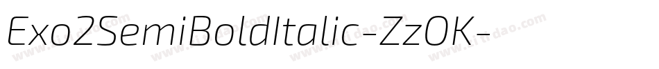 Exo2SemiBoldItalic-ZzOK字体转换