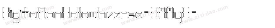 DigitalManHollowInverse-8MMyB字体转换