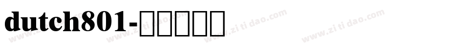 dutch801字体转换
