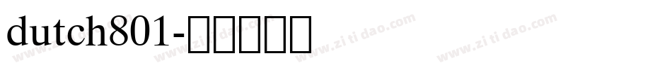 dutch801字体转换
