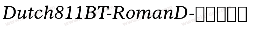 Dutch811BT-RomanD字体转换