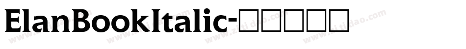 ElanBookItalic字体转换