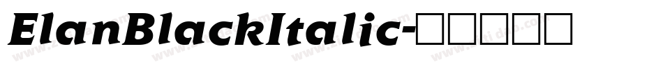 ElanBlackItalic字体转换