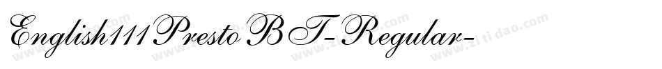 English111PrestoBT-Regular字体转换