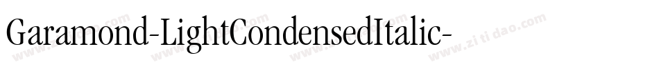 Garamond-LightCondensedItalic字体转换