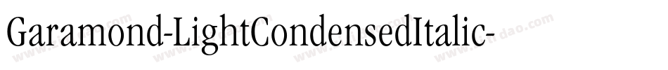 Garamond-LightCondensedItalic字体转换