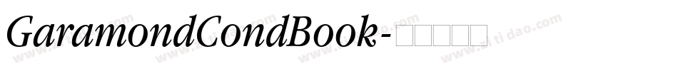 GaramondCondBook字体转换
