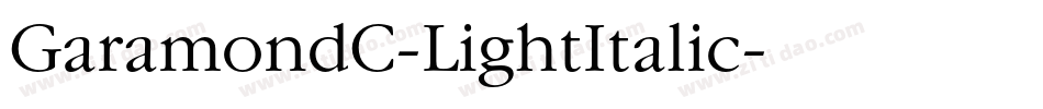 GaramondC-LightItalic字体转换