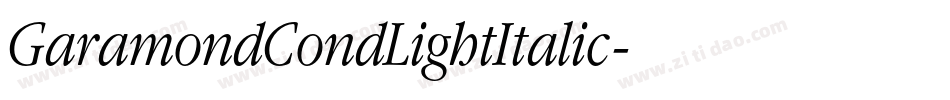 GaramondCondLightItalic字体转换
