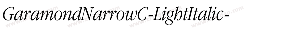 GaramondNarrowC-LightItalic字体转换