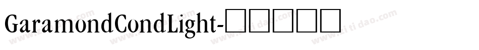 GaramondCondLight字体转换