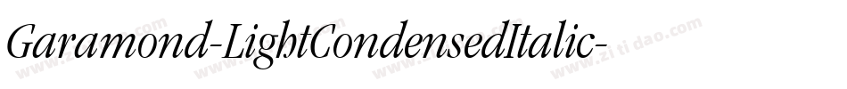 Garamond-LightCondensedItalic字体转换