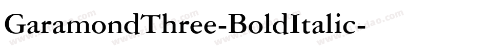 GaramondThree-BoldItalic字体转换