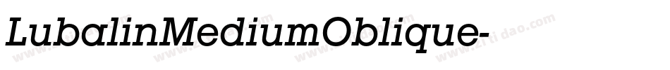 LubalinMediumOblique字体转换