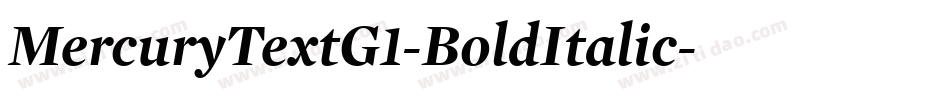 MercuryTextG1-BoldItalic字体转换
