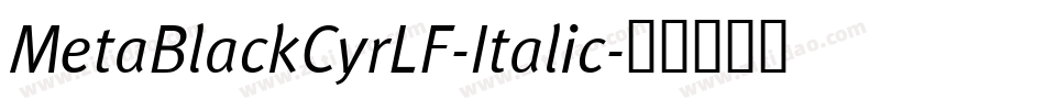 MetaBlackCyrLF-Italic字体转换