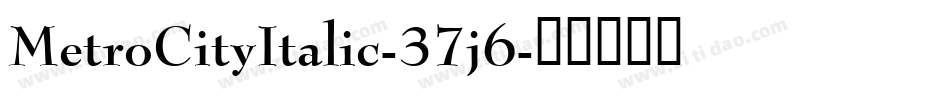 MetroCityItalic-37j6字体转换