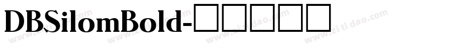 DBSilomBold字体转换